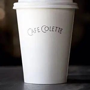 使い捨てコーヒー紙コップ生分解性PLAコーティング食品グレード二重壁コーヒー紙コップ蓋付き