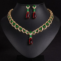 Set Perhiasan Kalung dan Anting Mewah untuk Pengantin, Berhiaskan Zirkonia Ungu Potongan Pir dengan Tataan Mikro Pave dan Rantai Melengkung, Cocok untuk Acara Malam, Pesta Prom, dan Kontes Kecantikan, dari Supplier Perhiasan