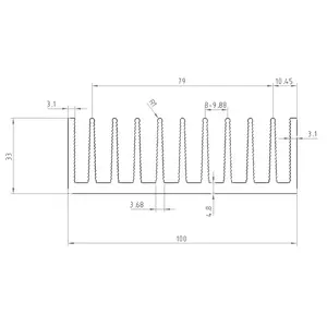 6063 T5 Aluminium Aluminiumprofile Heizwaschbecken individuell 100(W)*33(H)*300(L) mm