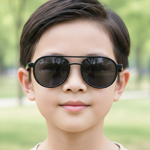 <span class=keywords><strong>Gafas</strong></span> de Sol Infantiles Unisex <span class=keywords><strong>con</strong></span> Forma de Rana, Moda 2026, Retro Clásicas, UV400, Montura Completa, Doble Puente, Estilo Piloto - Product Image 4