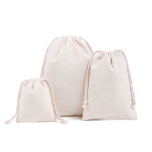 Customized Promotional Organic Canvas Cotton <b>Drawstring</b> <b>Pouch</b> 8*12cm 10*15cm 20*25cm 30*40cm Draw String Bags With Logo Printing - Product Image 3