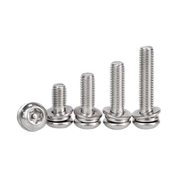 Vis à tête bouton Torx inviolables ISO7380 en acier inoxydable 304 avec rondelle plate à ressort antivol M3 M4 M5 M6 M8