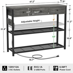 Multifunctional <b>sideboard</b> with USB interface, smart entryway cabinet with drawers for <b>storage</b>, dining room, and tea/water - Product Image 5
