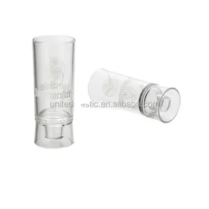 Novelty mini promotional plastic beer bottle top shot glass