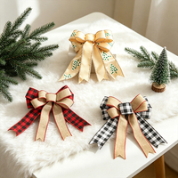 Lazo Navideño de Moda con Diseño Nuevo 2026, Color Champán, para Decoración de Árboles, Lazos Navideños Personalizados OEM ODM para Coronas