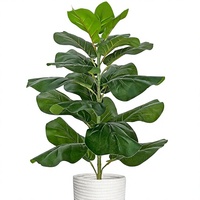 BESAMENATURE Arbre artificiel Ficus lyrata, écologique, imperméable, 30,5 cm de haut, panier en corde de coton pour la décoration de la maison et du bureau