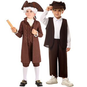 Costume de la Fête de l'Indépendance américaine pour enfants, déguisement de Oncle Sam, tenue de performance unisexe en fibre de polyester, été 2024 - Product Image 5