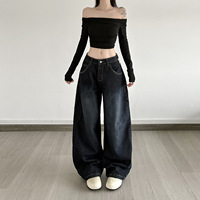 Style rétro américain, vêtements uniques, jean, pantalon, imprimé bleu, robes décontractées pour femmes pour les vacances