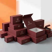 Boîte cadeau de luxe personnalisée avec logo, grand format, en carton rigide noir, finition mate, pliable, écologique, avec fermeture magnétique aseptique