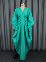 AM050759 Robes Bubu longues et amples africaines élégantes à col en V et manches chauve-souris froncées