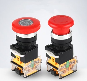 Interrupteur à bouton-poussoir 22 mm rouge en forme de champignon IP65 10A LA38-11ZS Arrêt d'urgence à verrouillage automatique - Product Image 1