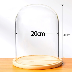 Bel Led Oval penjualan laris tampilan bunga kaca kerajinan <span class=keywords><strong>lilin</strong></span> Cloche Logo kustom kubah kaca kubah bening penutup <span class=keywords><strong>Cctv</strong></span> - Product Image 5