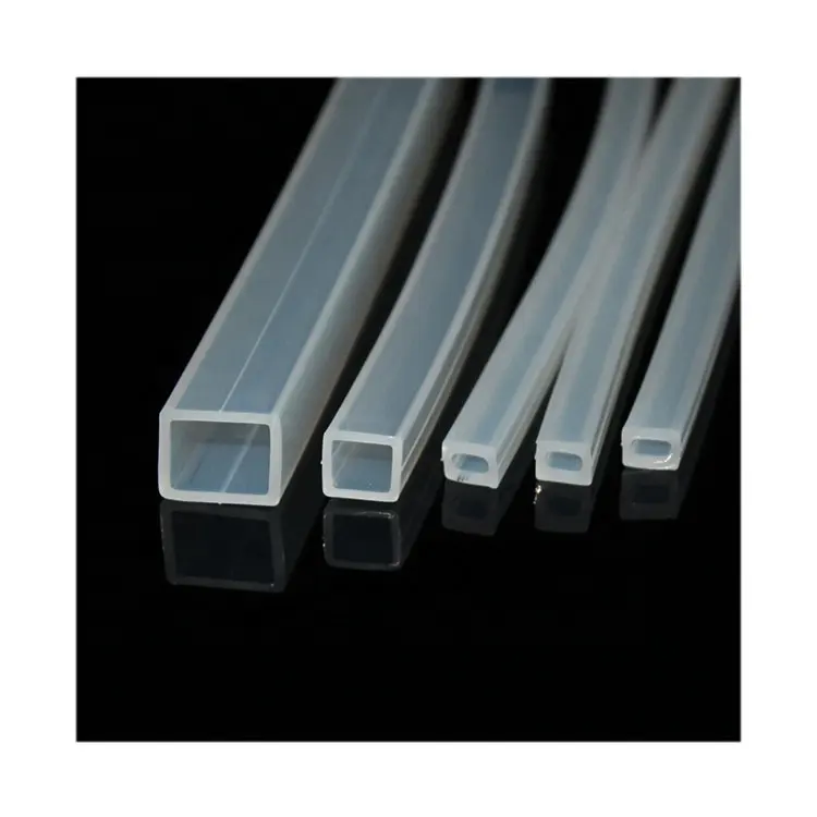 Manguera de silicona Flexible resistente a altas temperaturas, tubo cuadrado de silicona