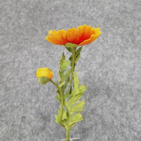 Bunga Sutra Realistis Poppy Eropa Batang Tunggal Papaver Rhoeas Kuning Oranye Merah 60cm Dekorasi Ambang Pintu Rumah