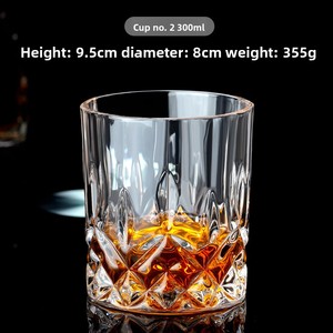 Vaso de Whisky Bong <span class=keywords><strong>Bebe</strong></span> de 300 ml, Moderno y Sostenible, con Diseño de Diamantes en Relieve y Rayas, Modelo SQ118, China - Product Image 6