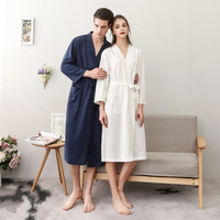 Peignoir de bain gaufré 100 % coton de luxe pour hôtel 2026 - Style ajusté, séchage rapide, ultra-absorbant