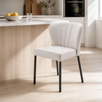 Chaises de salon modernes et simples sans accoudoirs, empilables, en tissu rembourré, avec pieds en métal