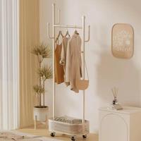 Porte-manteau sol suspendu or luxe métal salon mobile arbre support maison stockage Organisation vêtements porte-manteau avec roue