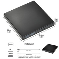 USB 2.0 optik sürücü CD RW CD-RW oyuncu taşınabilir harici DVD sürücü kaydedici Macbook dizüstü bilgisayar PC için Windows 7/8