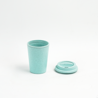 Gobelet de voyage réutilisable en paille de blé et fibre de bambou écologique avec couvercle en dôme, sans BPA, biodégradable, logo personnalisé