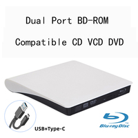 Lecteur de DVD Blu Ray externe haute vitesse Portable USB 3.0 CD 3D lecteur Blu-Ray graveur lecteur de BD-ROM pour Mac Windows 10 ordinateur portable