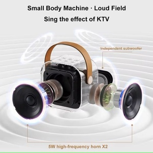 Loa Karaoke Bluetooth <span class=keywords><strong>Mini</strong></span> Di Động Có Mic Không Dây Và Đèn LED Cho Trẻ Em Và Người Lớn, Quà Tặng Giáng Sinh Sinh Nhật Đồ Chơi - Product Image 2