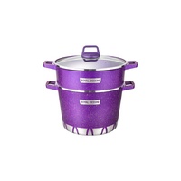 Couscoussier commercial en aluminium à 2 niveaux de 28 cm, ensemble de casseroles vapeur pour aliments