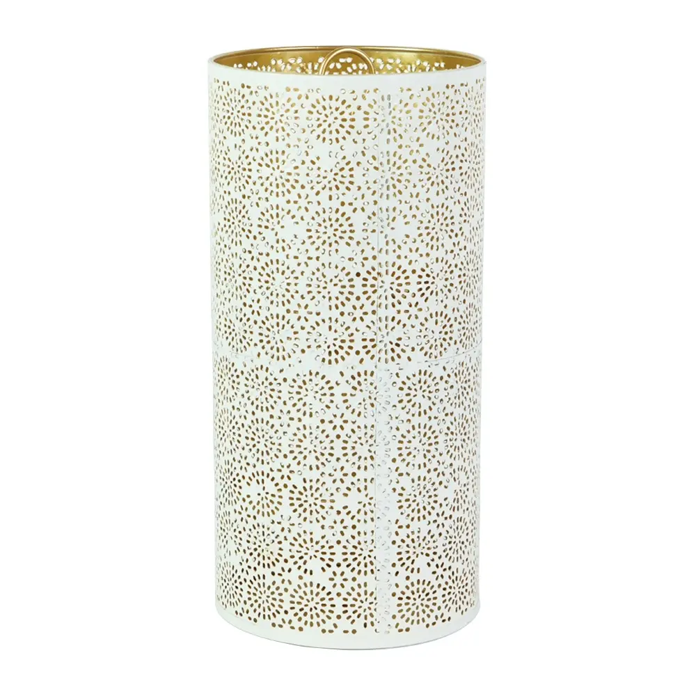 עיצוב youclassic מתכת לבן מחזיק נר לבן בתוספת זהב חלול זהב לקישוט שולחן ארוחת ערב קישוט
