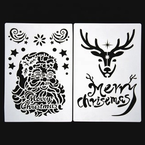 Giáng Sinh Khuôn Mẫu Tái Sử Dụng Nhựa Thủ Công Cho Nghệ Thuật Vẽ Tranh Phun Cửa Sổ Cửa Kính Xe Cơ Thể - Product Image 3