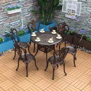 Ensemble table et chaises à motif <span class=keywords><strong>ajouré</strong></span> Chaises de jardin pour terrasse et patio Ensemble table et chaises pour l'extérieur - Product Image 2