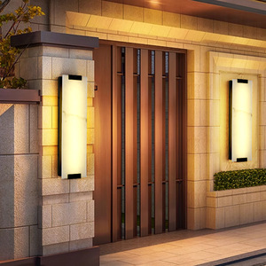 Outdoor <b>Wall</b> Lamp Long Strip Led Waterproof Neutral <b>Light</b> For Villa Gate New Chinese Style Imitation Marble - Product Image 4