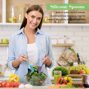 Thực phẩm lớp Silicone Thìa chịu nhiệt nhỏ cao su spatulas không dính nướng cong spatulas - Product Image 6