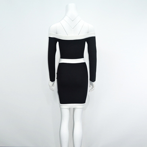 ชุดเดรสถักแขนสั้นสีขาวชุดมินิเดรส Y2k บอดี้คอนสำหรับงานปาร์ตี้ลำลองใหม่ทันสมัยสำหรับผู้หญิง - Product Image 3