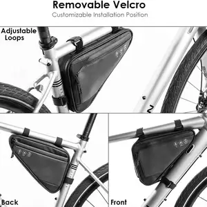 Factory High Reflective Waterproof 1.5L Capacity Mountain Road Bicycle Frame Storage Bike Triangle Bag For Cycling