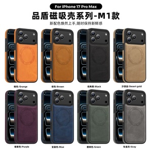 เคสโทรศัพท์หนัง PU แม่เหล็กแบบกำหนดเองสำหรับ iPhone 17 12 13 Pro Max 14 15 16 Plus 17 Air รองรับการชาร์จไร้สาย ป้องกันด้านหลัง - Product Image 2