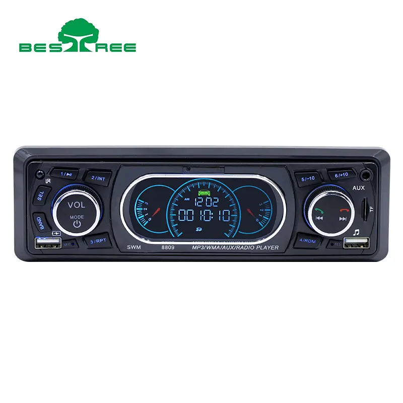 Autoradio mp3 avec carte TF double USB, lecteur stéréo de voiture, lecteur audio de voiture, dc 12v, haute puissance, 1 din