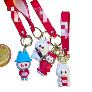 Para muñeca Little Sheep PVC UV impreso 3D forma suave luz llavero dibujos animados pareja bolsa colgante - Product Image 1