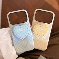 Coque de téléphone magnétique à motif écossais style coréen avec support pour iPhone 18 Pro Max 17 16 15 14, finition mate antichoc