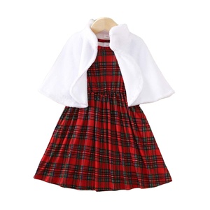 Nueva moda niñas otoño Navidad cálido vestido <span class=keywords><strong>con</strong></span> escote agrupado y cintura - Product Image 1