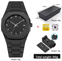 Ultradünne Schwarze Modische Uhr mit Angepasstem Arabischen Zifferblatt für Casual-Luxus Herren-Quarzuhr mit Kunststoffgehäuse