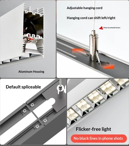 Lámpara LED Lineal Suspendida de 3500K/4000K/5000K/6000K con UGR<16, Construcción de Aluminio, Tamaño Mediano para Uso Comercial y de Oficina - Product Image 5