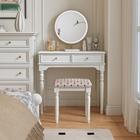 Table de maquillage en bois massif de style français, multifonctionnelle, pour chambre à coucher, style américain moderne et simple, couleur crème, pour petit appartement