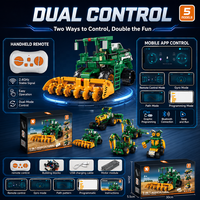 Juguete de Ensamblaje 5 en 1, Serie de Vehículos Agrícolas, Bloques de Construcción de Robots con Doble Control, Serie de Juguetes con Control Remoto por Aplicación, Juguetes STEM al por Mayor