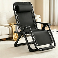 Fauteuil inclinable portable en acier inoxydable épaissi, moderne et durable, avec repose-pieds, chaise lune à réglage multi-positions, en tissu Oxford, pour chambre et jardin