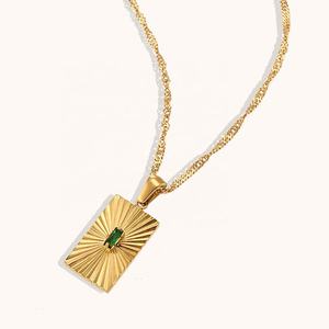 Dingran Fashion tarocchi collana 18k Pvd placcato oro gioielli in acciaio inossidabile collana zircone bijoux acier inoxydable <span class=keywords><strong>2</strong></span> - Product Image 5