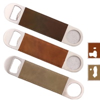 Flacher Flaschen öffner aus leder beschichtetem Edelstahl