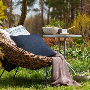 Almohadas de cojín azul noble para exteriores con cojines resistentes al agua para almohadas de silla de soporte trasero