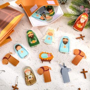 Chất Lượng Cao Handmade Cảm Thấy Con Rối Ngón Tay Con Rối Chúa Sinh Chơi <span class=keywords><strong>Set</strong></span> Sunday Trường Hoạt Động Vui Vẻ Trò Chơi Kinh Thánh Đồ Chơi - Product Image 3