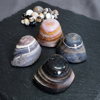 Pierre d'Agate Naturelle Polie Shiva Lingam, Pierre Précieuse de Forme Libre, Ornement en Cristal pour la Décoration Intérieure