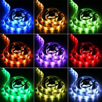 Tira de LED RGB de 5m flexible, luz de fondo de TV inteligente con conectividad USB, interruptor de Control remoto, clasificación IP20 de 5V